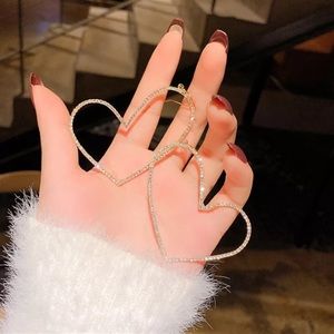 Silver heart shape earrings